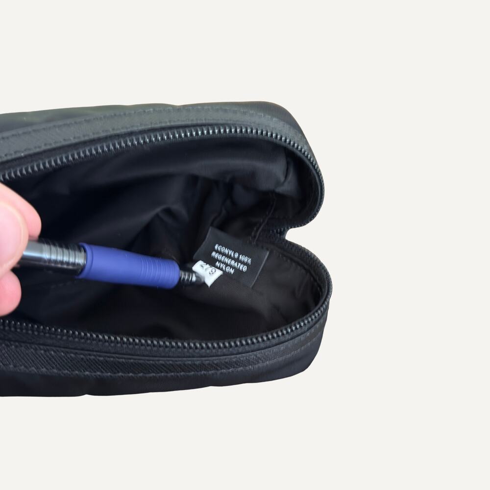 Prada Re-Nylon Triangle Metal Logo Small Pouch Black Made in Italy - Picture 7 of 8